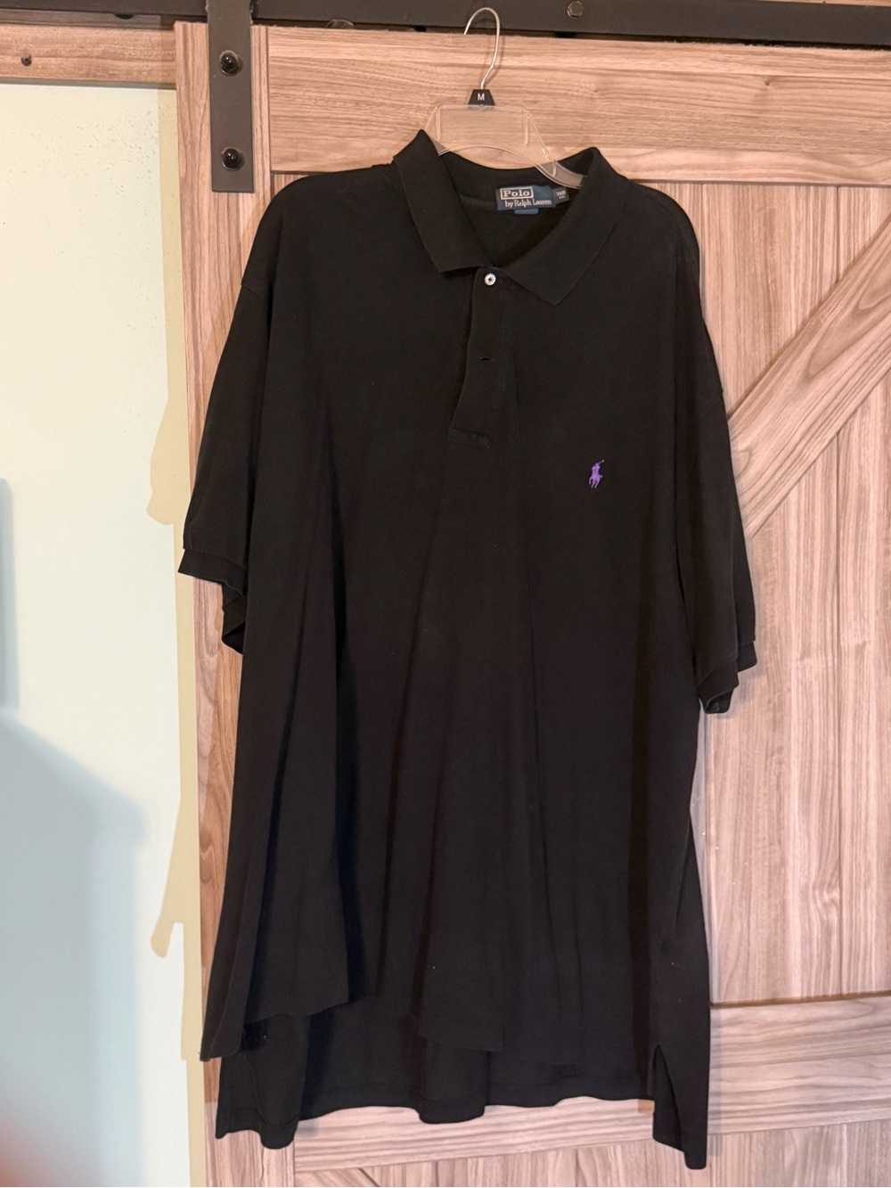 Ralph Lauren Black Polo Shirt with Purple Pony